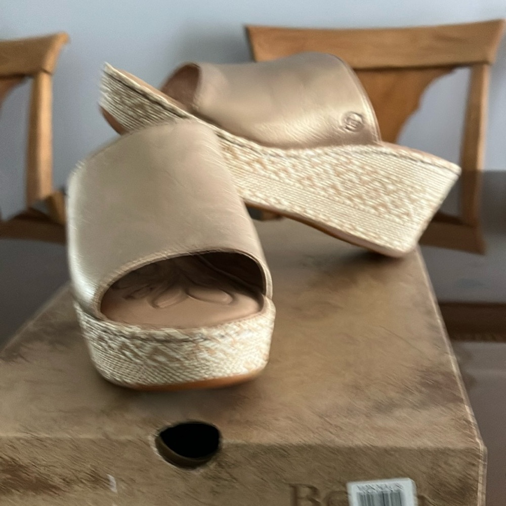 Born Cream Wedge Espadrilles